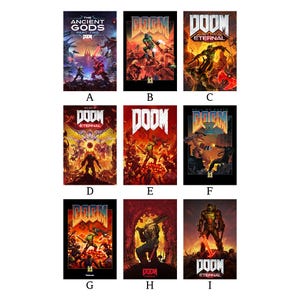 Poster del videogioco Doom 2 Hell On Earth, stampa artistica di alta qualità, decorazione per la casa, arte murale, regalo perfetto per gli altri.