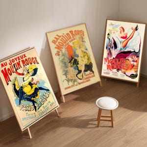 Vintages französisches Werbeplakat Bal Au Moulin Rouge, hochwertiges Leinwanddruckplakat, Hauptdekorationen, Wandkunst, perfektes Geschenk für andere.