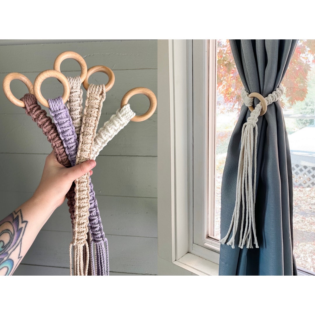 macrame curtain tie back pattern