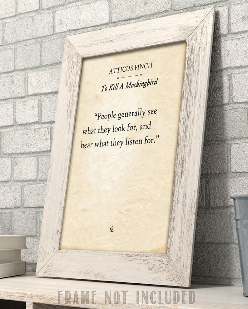 Book Page Quote Art Print Atticus Finch Before I Can Live With Other Folks