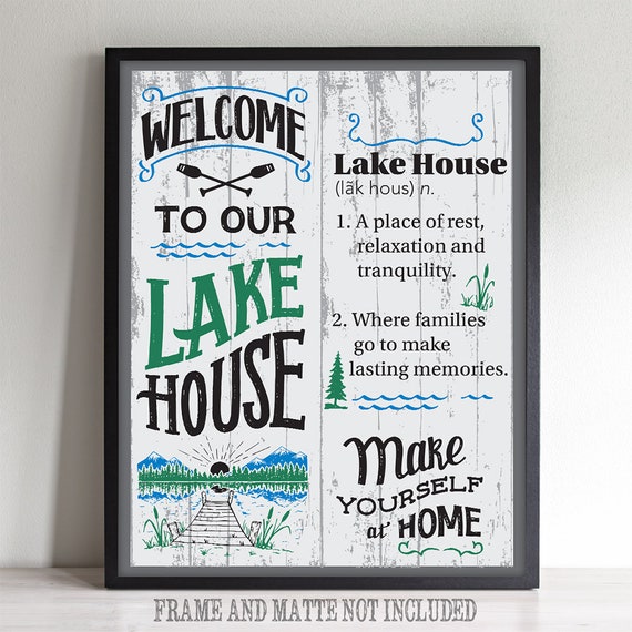 Welcome To Our Lake House Definition Printable Art Great Etsy