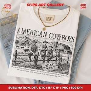 American Cowboys PNG, Western Cowboys, Rodeo, Wild West Png, The End Western Shirt, Country Cowboys Sublimation Design Download