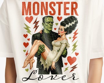 Retro Halloween Monster Lover PNG: Horror Reader Design (Digital Download)