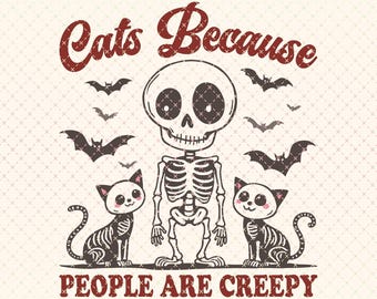 Retro Ghost Cat PNG: Spooky Halloween Sublimation Design (Digital Download)