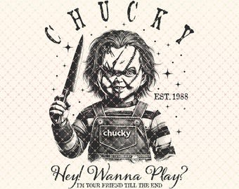 Retro Halloween Horror Movie Characters PNG: Sublimation Design (Digital Download)