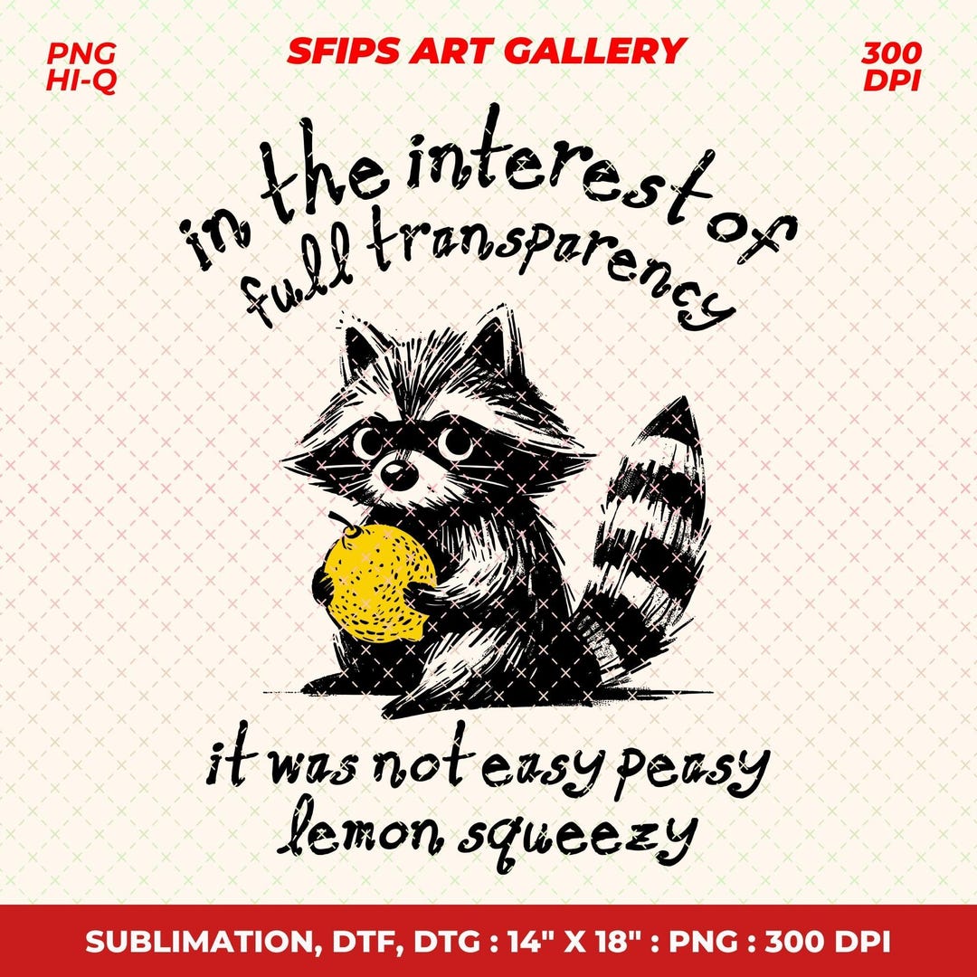 Funny Sarcastic Raccoon PNG: Hand Drawn Design (digital Download) - Etsy