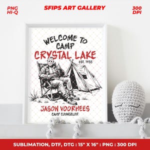 Camp Crystal Lake PNG: Jason Voorhees Halloween Design (Digital Download) image 5