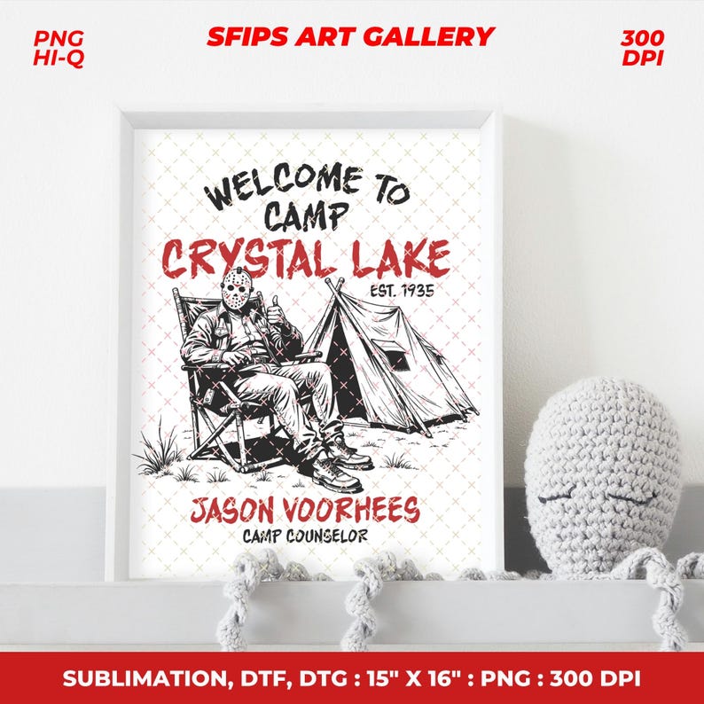 Camp Crystal Lake PNG: Jason Voorhees Halloween Design (Digital Download) image 5
