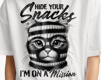 Funny Cat Meme PNG: Hide Your Snacks - Sublimation Design (Digital Download)