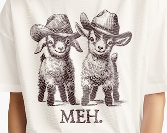 Funny Cowboy Goat PNG: Western Farm Animal Design (Digital Download)