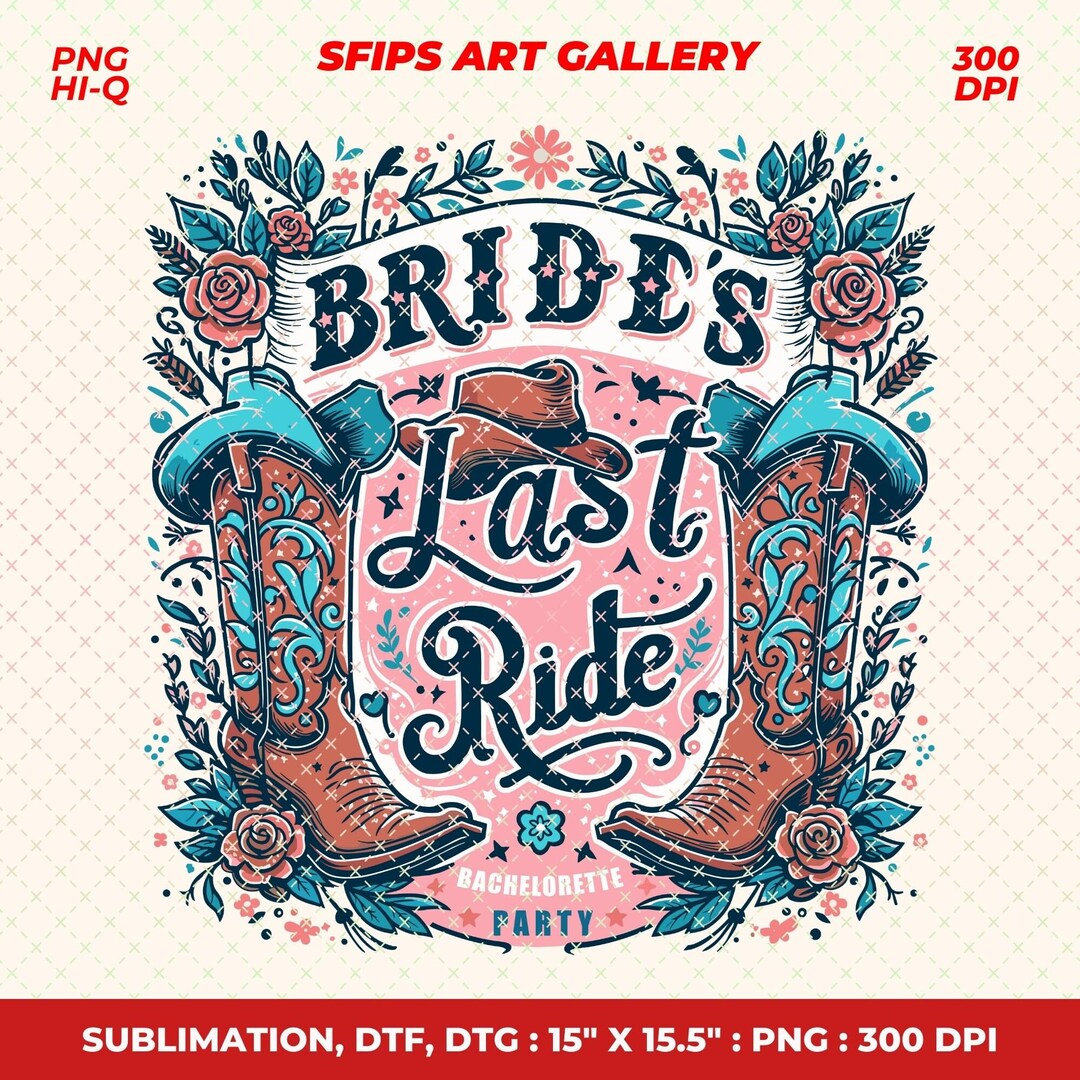Brides Last Ride PNG, Bachelorette Party Shirt Design (digital Download ...