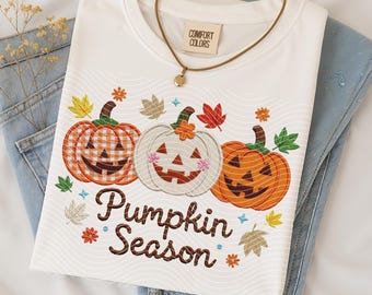Floral Pumpkin Patchwork PNG: Preppy Fall Season Design (Digital Download)