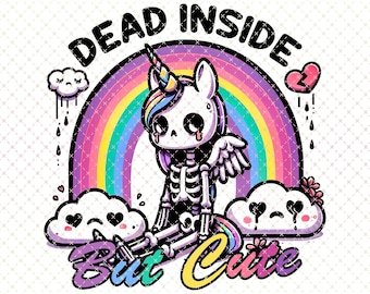 Rainbow Skeleton Unicorn PNG: Funny Mental Health Sublimation Design (Digital Download)