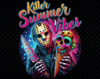 Killer Summer Vibes PNG, Horror Movie Fan Art (Digital Download)