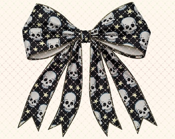 Coquette Halloween PNG: Skull Bow Sublimation Design (Digital Download
