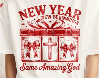 Christian New Year Gift Box PNG, Inspirational Design (Digital Download)