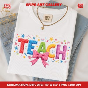Teacher Coquette Png, Coquette Teach Png, Bows Teach Png, Teacher Gift Png, Coquette Teach Shirt Design, Teacher Appreciation, Varsity Png