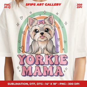 Yorkie Mama Png, Spring Shirt Design, Mini Yorkshire Png, Sublimation Png, Dog Mama Gift, Yorkshire Terrier Png, Cute Yorkie Mom Png