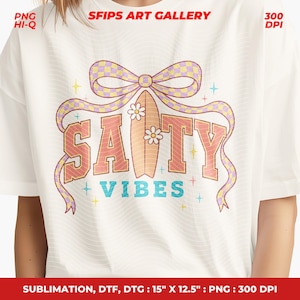 Checkerboard Salty Summer Png, Salty Coquette Summer Bow Shirt, Summer Beach Vibes Png Shirt, Coquette Summer Design, Summer Shirt Design