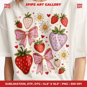 Boho Strawberry PNG: Summer Coquette Design (Digital Download)