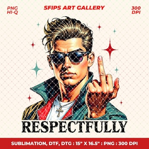 Rispettosamente PNG, Dito Medio PNG, Uomo retrò PNG, Design retrò divertente vintage alla moda, Divertente retrò impertinente PNG, Sarcastico retrò PNG