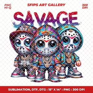 Gangster Rapper Jason PNG, Urban Trap Designs, Hiphop Tshirt Designs, Horror Fan Art, Sublimation, Instant Digital Download