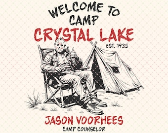 Camp Crystal Lake PNG: Jason Voorhees Halloween Design (Digital Download)
