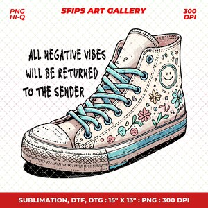 All Negative Vibes Will Be Returned To The Sender PNG, Inspirational sublimation, Cute Fun Design, T-Shirts Png Design