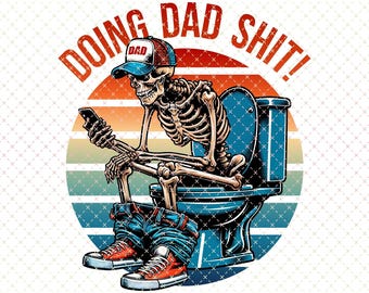 Divertido diseño PNG de esqueleto para papá: Diseño retro para camiseta del Día del Padre (Descarga digital)
