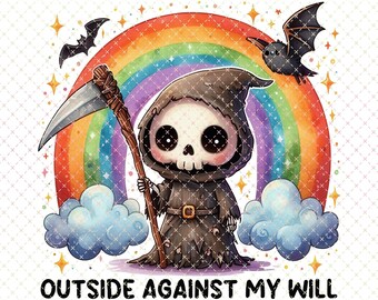 皮肉な死神 PNG：パステルゴス昇華デザイン（デジタルダウンロード）