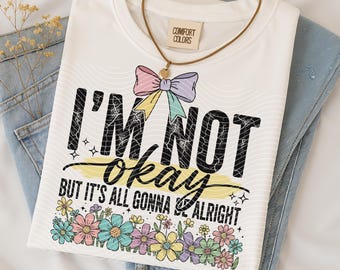 Positive Affirmation PNG: Preppy Varsity Wildblumen Design (Digitaler Download)