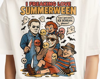 Summerween PNG: Funny Halloween Horror Characters Design (Digital Download)