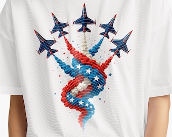 Aviones de combate 4 de julio PNG: Diseño de sublimación de la bandera de EE. UU. (Descarga digital)