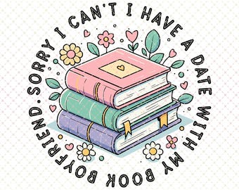 Book Boyfriend PNG: Bookish Digital Art for T-shirts, Mugs (Digital Download)