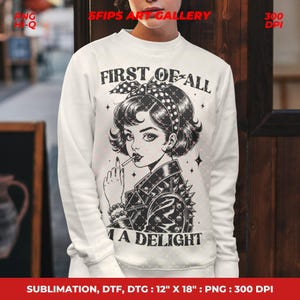 Retro Sassy Girl PNG - lustiges Vintage Design für Sublimation (Digitaler Download) Bild 2