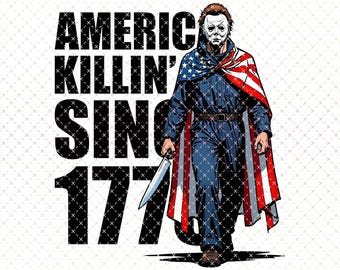 America Killer 4th of July PNG, Horror Independence Day Sublimation