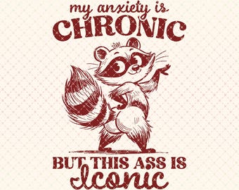 Lustiges Waschbär Zitat PNG - Retro Humor Design (Digitaler Download)