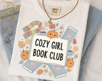 Cozy Girl Book Club PNG: Trendy Bookish Sublimation Design (Digital Download)