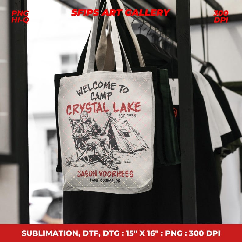 Camp Crystal Lake PNG: Jason Voorhees Halloween Design (Digital Download) image 4