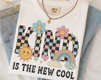 Kind Is The New PNG, Retro Varsity Font, Checkers Design (Digital Download