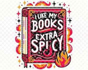 Spicy Books PNG: Artsy Bookish Design for Sublimation (Digital Download)