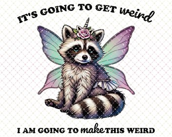 Funny Raccoon Unicorn Hat PNG: Hand-Drawn Design (Digital Download)