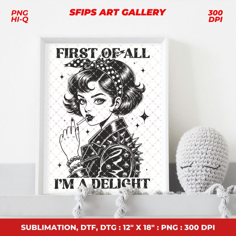 Retro Sassy Girl PNG - lustiges Vintage Design für Sublimation (Digitaler Download) Bild 5