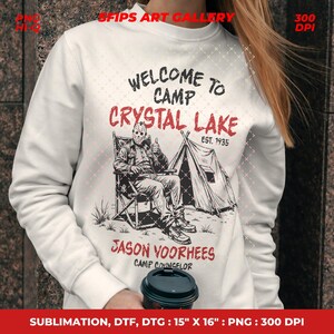 Camp Crystal Lake PNG: Jason Voorhees Halloween Design (Digital Download) image 2