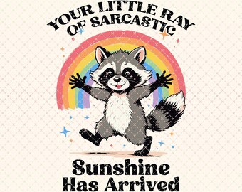 Sarcastic Raccoon Meme PNG: Retro Vintage Sublimation Design (Digital Download)