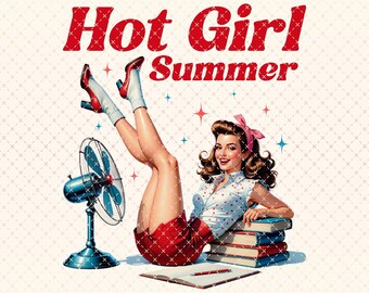 Hot Girl Summer PNG：レトロな生意気なデザイン昇華（デジタルダウンロード）
