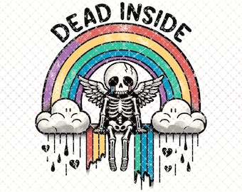 Toten im Regenbogen Skelett PNG, lustige Clip Art für psychische Gesundheit (digitaler Download)
