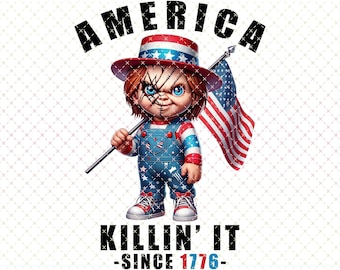 Horror 4th Of July PNG, Killer Independence Day Sublimation Design (Digital Download)