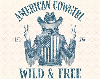 American Cowgirl PNG: Vintage Western Design (Digital Download)