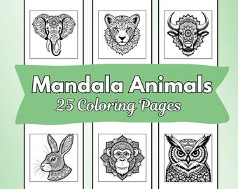 Mandala da colorare con animali: 25 disegni intricati (download PDF)